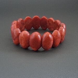Vintage Red Sponge Coral Stretch Bracelet — Earthy Organic Natural Coral Beads